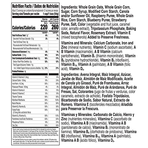 Cheerios Oat Crunch Berry Oat Breakfast Cereal, Family Size, 24 oz