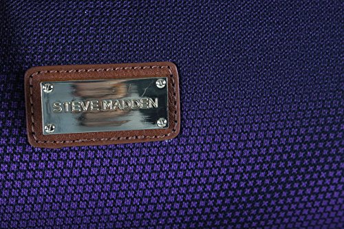Steve Madden Designer 20 Inch Carry On Luggage Collection - Lightweight Softside Expandable Suitcase for Men and Women - Durable Bag with 4-Rolling Spinner Wheels (Shadow Purple)
