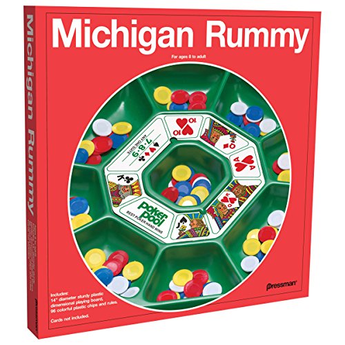 Pressman Michigan Rummy The Perfect Blend of Rummy and Poker for an Entirely New Game Experience, 5'