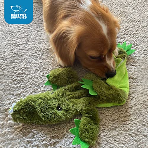 Best Pet Supplies 2-in-1 Stuffless Squeaky Dog Toys with Soft, Durable Fabric for Small, Medium, and Large Pets, No Stuffing for Indoor Play, Holds a Plastic Bottle - 1Wild Duck, Medium