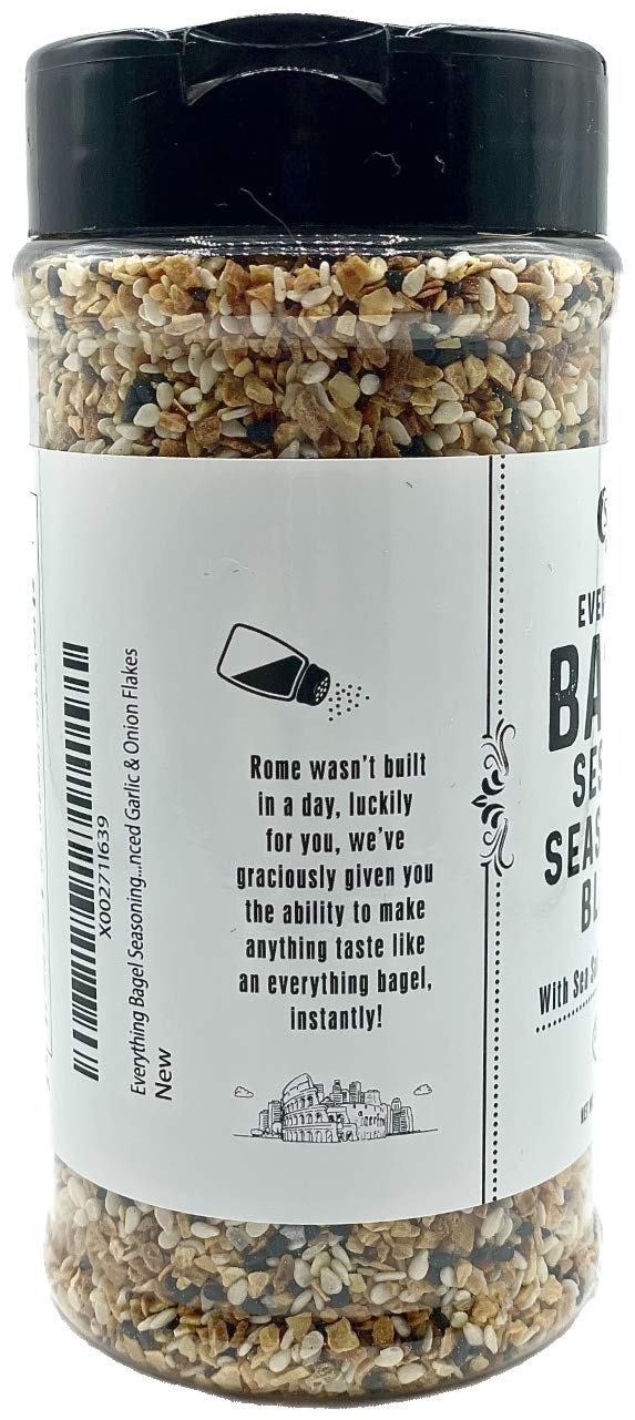 Everything Bagel Seasoning Blend Original XL 10 Ounce Jar. Delicious Blend of Sea Salt and Spices Dried Minced Garlic & Onion Flakes. Bagel Allspice, Sesame Seasoning Spice Shaker