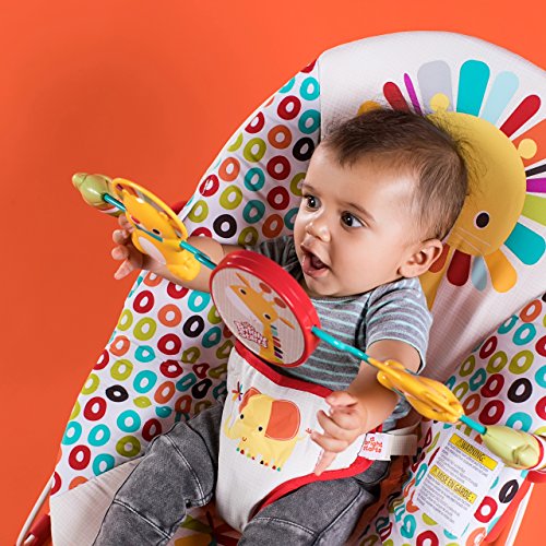Bright Starts Portable Baby Bouncer Soothing Vibrations Infant Seat with Removable Toy Bar, 0-6 Months 6-20 lbs (Playful Pinwheels)