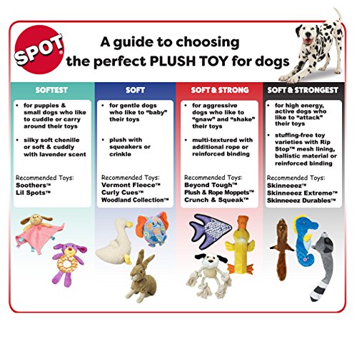 SPOT Skinneeez Crinklers | Stuffless Dog Toys with Squeaker For Small Dogs | Crinkle Toy For Small Puppies | 14' | Cow Design | By Ethical Pet