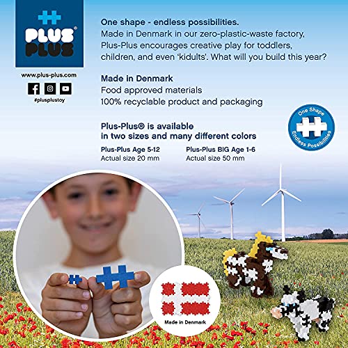 PLUS PLUS – Basic Mix - 300 Piece, Construction Building Stem/Steam Toy, Mini Puzzle Blocks for Kids