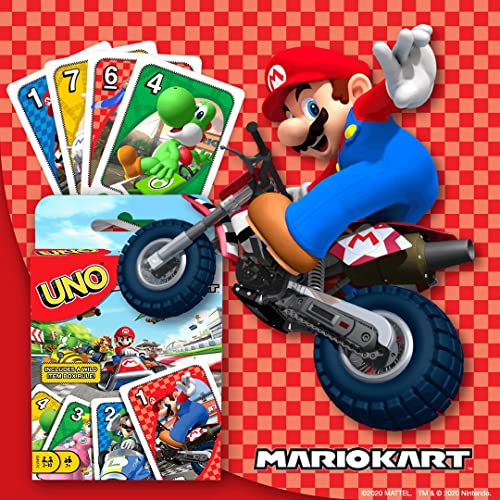 Mattel Games UNO Mario Kart Card Game for Kids, Adults, Family and Game Night with Special Rule for 2-10 Players