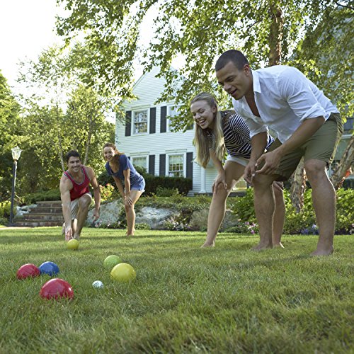 Franklin Sports Bocce Sets - Regulation Bocce Balls and Pallino - Beach and Lawn Bocce Set - Intermediate , 100mm