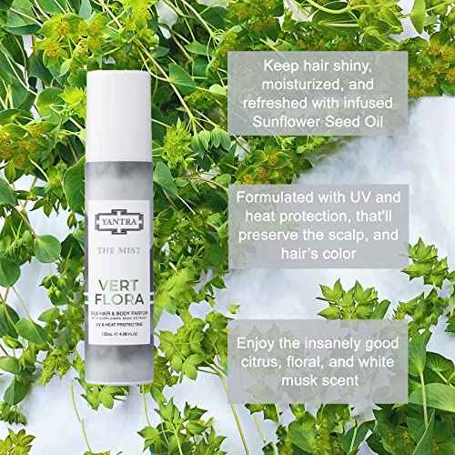 Yantra Beauty The Mist Silk Hair and Body Perfume - Hydrating Thermal Protector Fragrance - Texturizing, Conditioning Spray for Enhancing Volume, Bounce, and Shine - Light, Long Lasting 4.06 oz