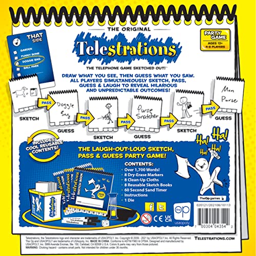 Telestrations Original 8-Player | Family Board Game | A Fun Family Game for Kids and Adults | Family Game Night Just Got Better | The Telephone Game Sketched Out | Ages 12+