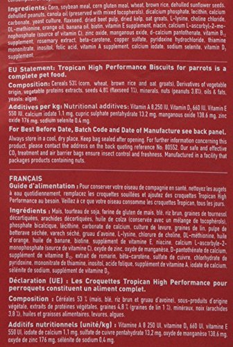 Hari Tropican Bird Food, Hagen Parrot Food Biscuits with Vitamins and Minerals for Birds Needing Extra Nutrition, High Performance Formula, 3.3 lb Bag