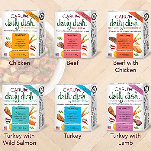 Caru Daily Dish Beef Stew, Natural Adult Wet Dog Food with Real Chunks of Beef, with Added Vitamins and Minerals, Non-GMO Ingredients (12.5 oz) - 12 Pack
