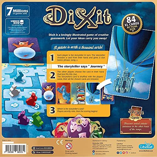 Dixit Board Game 2021 Refresh | Storytelling Game for Kids and Adults | Fun Family Party Game | Creative Kids Game | Ages 8+ | 3-8 Players | Average Playtime 30 Minutes | Made by Libellud