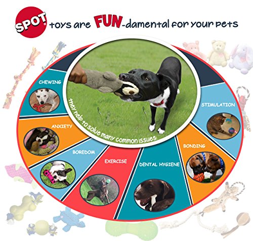 SPOT Skinneeez Crinklers | Stuffless Dog Toys with Squeaker For Small Dogs | Crinkle Toy For Small Puppies | 14' | Cow Design | By Ethical Pet