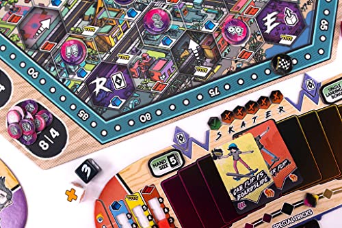 Pandasaurus Games Skate Summer Board Game | Skateboard Themed Strategy Game | Fun Family Game for Adults and Teens | Ages 14+ | 2-5 Players | Average Playtime 60-90 Minutes | Made by Pandasaurus Games