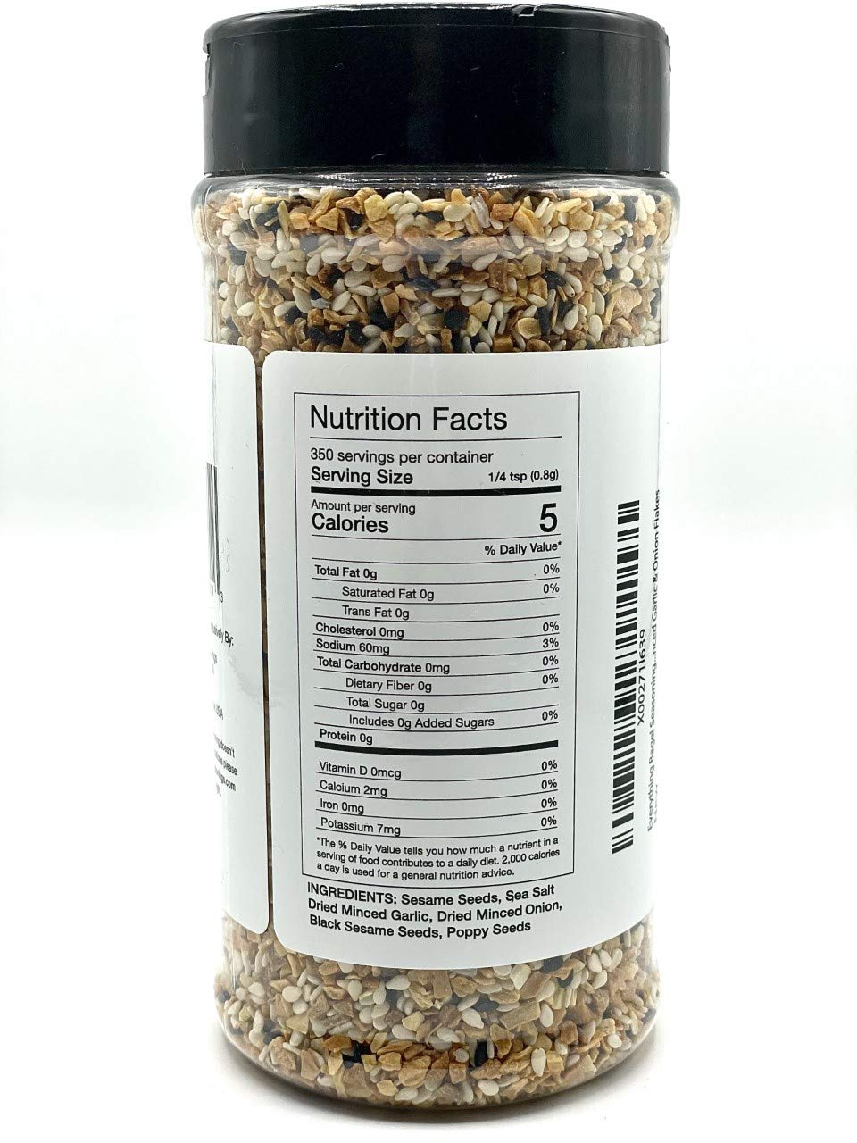Everything Bagel Seasoning Blend Original XL 10 Ounce Jar. Delicious Blend of Sea Salt and Spices Dried Minced Garlic & Onion Flakes. Bagel Allspice, Sesame Seasoning Spice Shaker