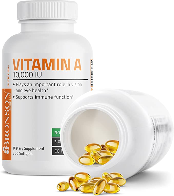 Bronson Vitamin A 10,000 IU Premium Non-GMO Formula Supports Healthy Vision and Immune System and Healthy Growth and Reproduction, 360 Softgels