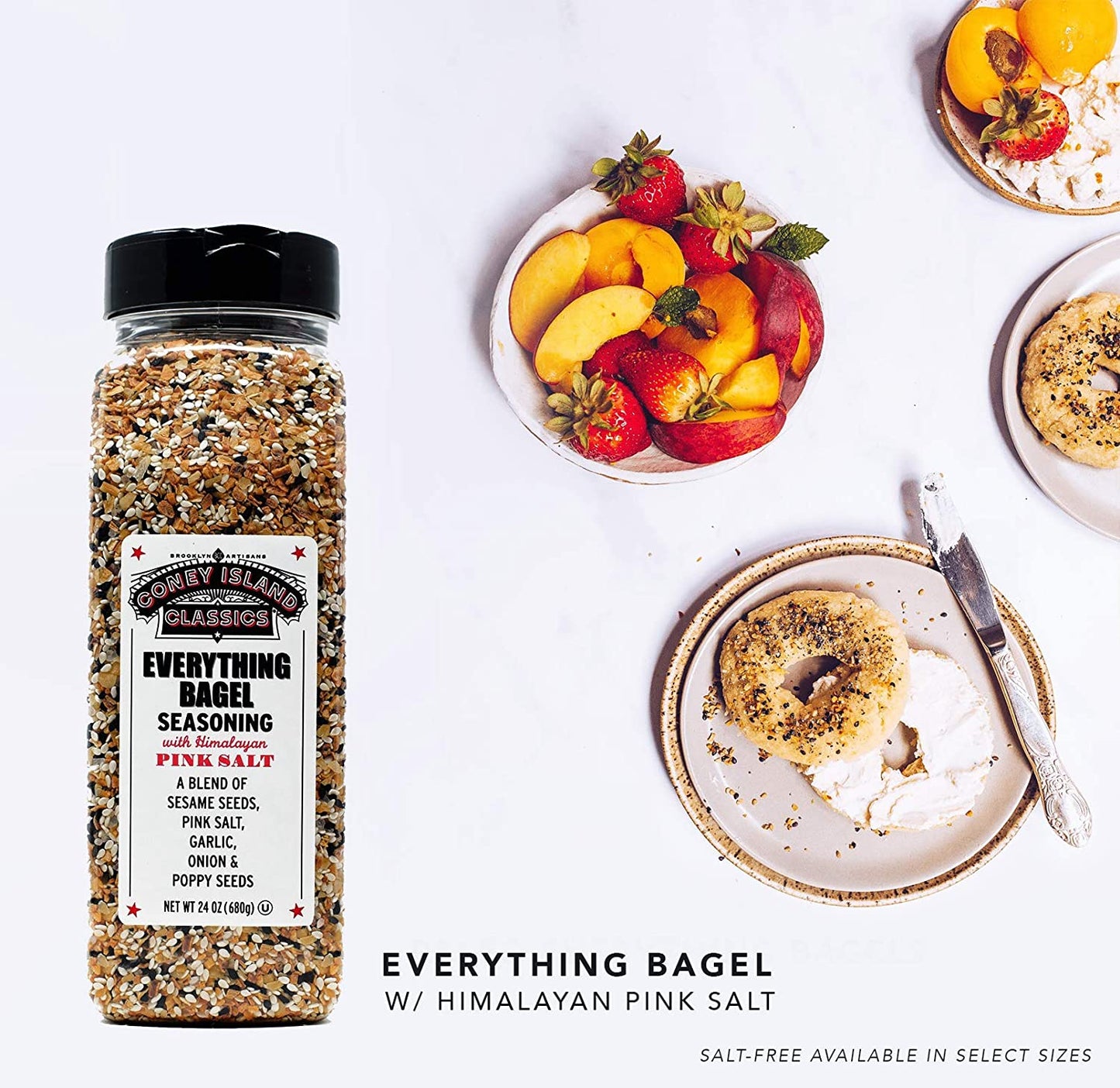 Everything Bagel Seasoning Premium Spice Blend With PINK Himalayan Salt Sesame Seeds Onion Garlic And Poppy Seed Bulk Shaker Gluten Free Keto And Paleo 12 Oz