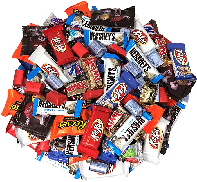 BULK CHOCOLATE CANDY BAR MIX - 5 LB of Individually Wrapped Milk Chocolate Bars, Includes M and M's, Snickers, Twix, 3Musketeers, Milky Way, Kit Kat, Peanut Butter Cups, Hershey's Cookies and Cream Bar and Nuggets