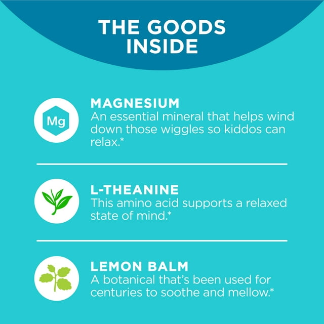 OLLY Kids Chillax Gummy, Chewable Supplement, Magnesium, L-Theanine, Sunny Sherbet, 50 Ct