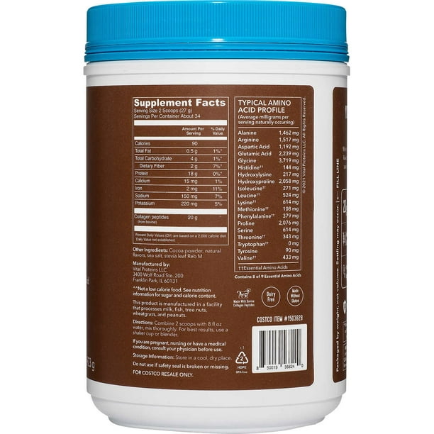 Vital Proteins Collagen Peptides, Chocolate, 32.56 Ounce