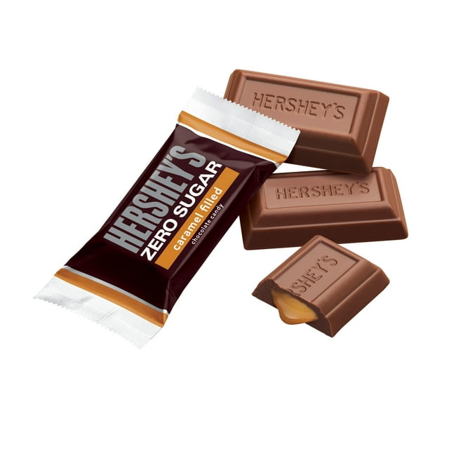 Hershey's Zero Sugar Caramel Filled Chocolate Candy, Bag 3 oz