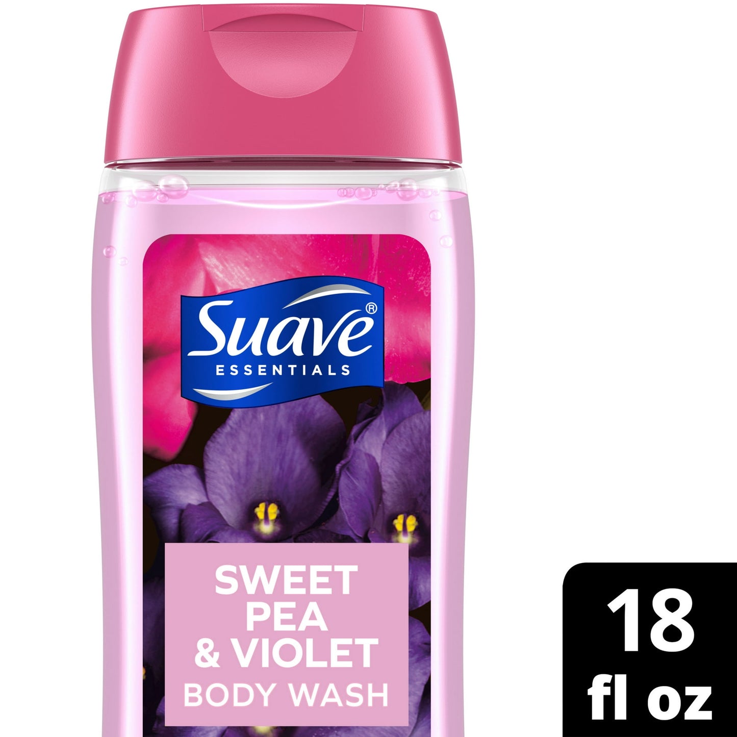Suave Essentials Gentle Body Wash, Sweet Pea and Violet, 18 oz (4.7)