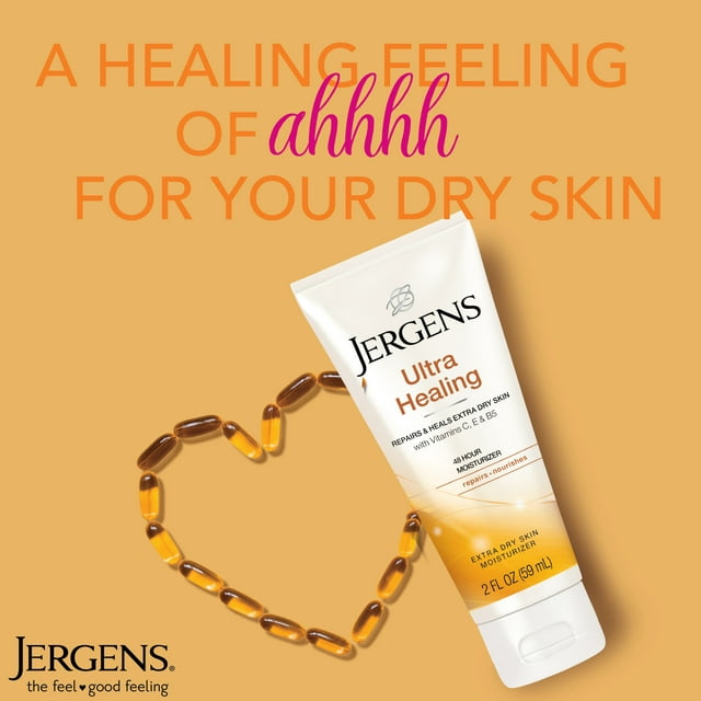 Jergens Hand and Body Lotion, Ultra Healing Dry Skin Moisturizing Body Lotion, 2 Oz
