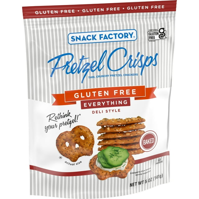 Snack Factory Pretzel Crisps, Gluten Free Everything Flavor, 5 oz