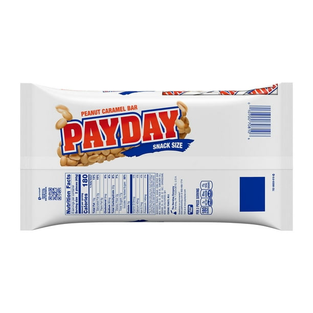 Payday Peanut Caramel Snack Size Candy, Bag 11.6 oz