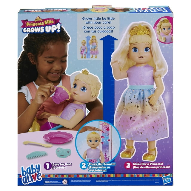 Baby Alive: Princess Ellie Grows Up! 15-Inch Doll Blonde Hair, Blue Eyes Kids Toy for Boys and Girls