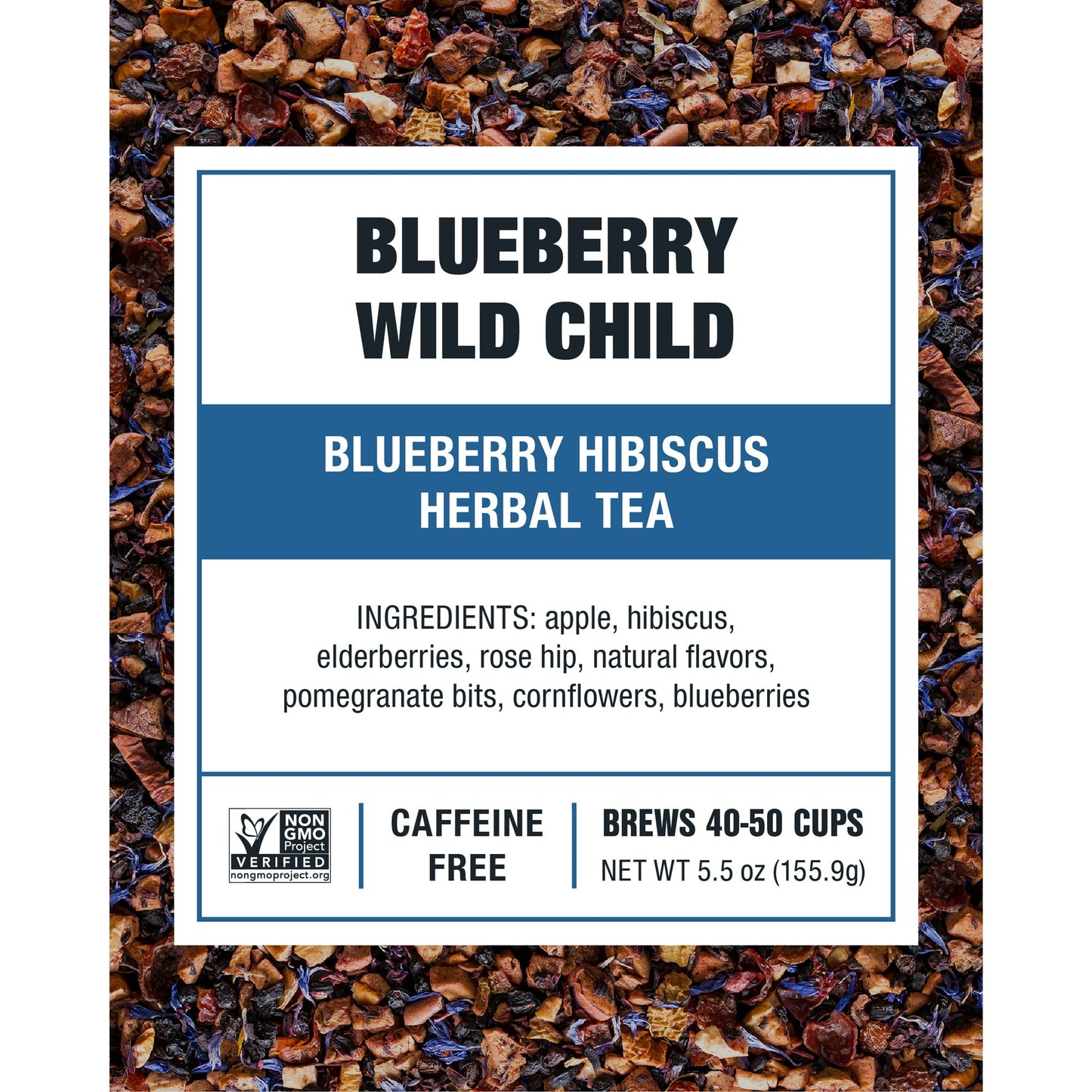 Tiesta Tea - Blueberry Wild Child, Eternity Loose Leaf Fruit Tea, Caffeine Free, GMO-Free, 5.5oz Canister