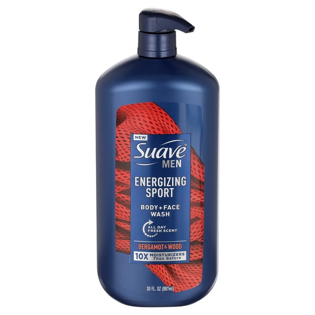 Suave Men Face and Body Wash, Energizing Sport, All Skin Types 30 oz