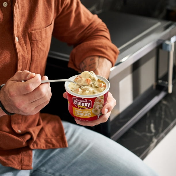 Campbell's Chunky Soup, Creamy Chicken and Dumplings Soup, 15.25 oz Microwavable Bowl