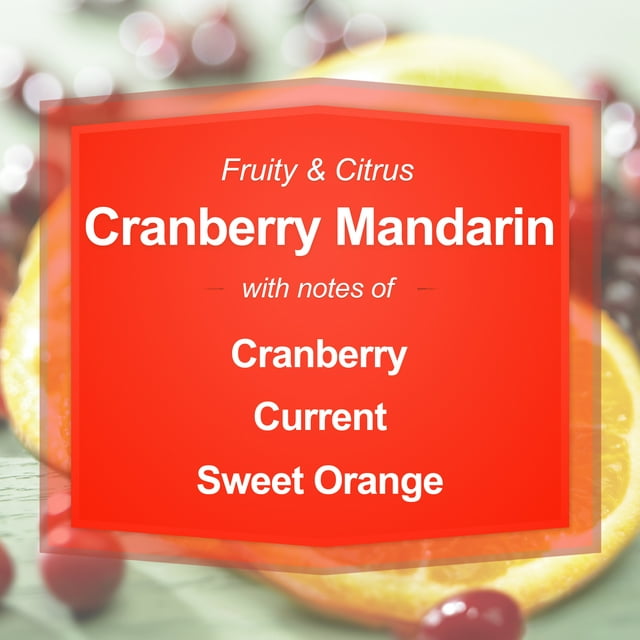 Mainstays Cranberry Mandarin Scented 3-Wick Glass Jar Candle, 11.5 oz.