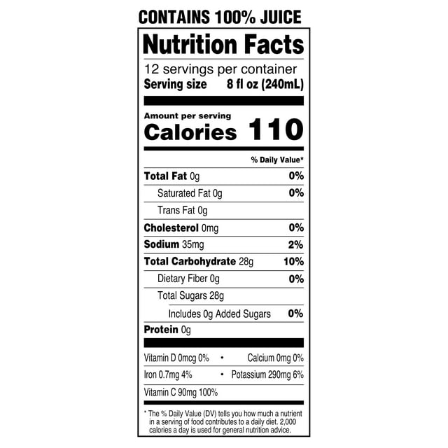 Great Value 100% Apple Juice, 96 fl oz