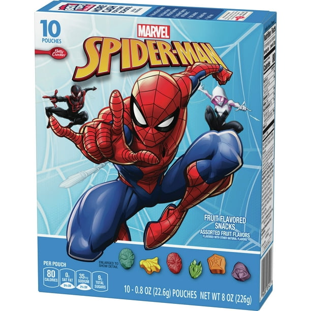 Spiderman Fruit Flavored Snacks, Treat Pouches, Gluten Free, 10 ct