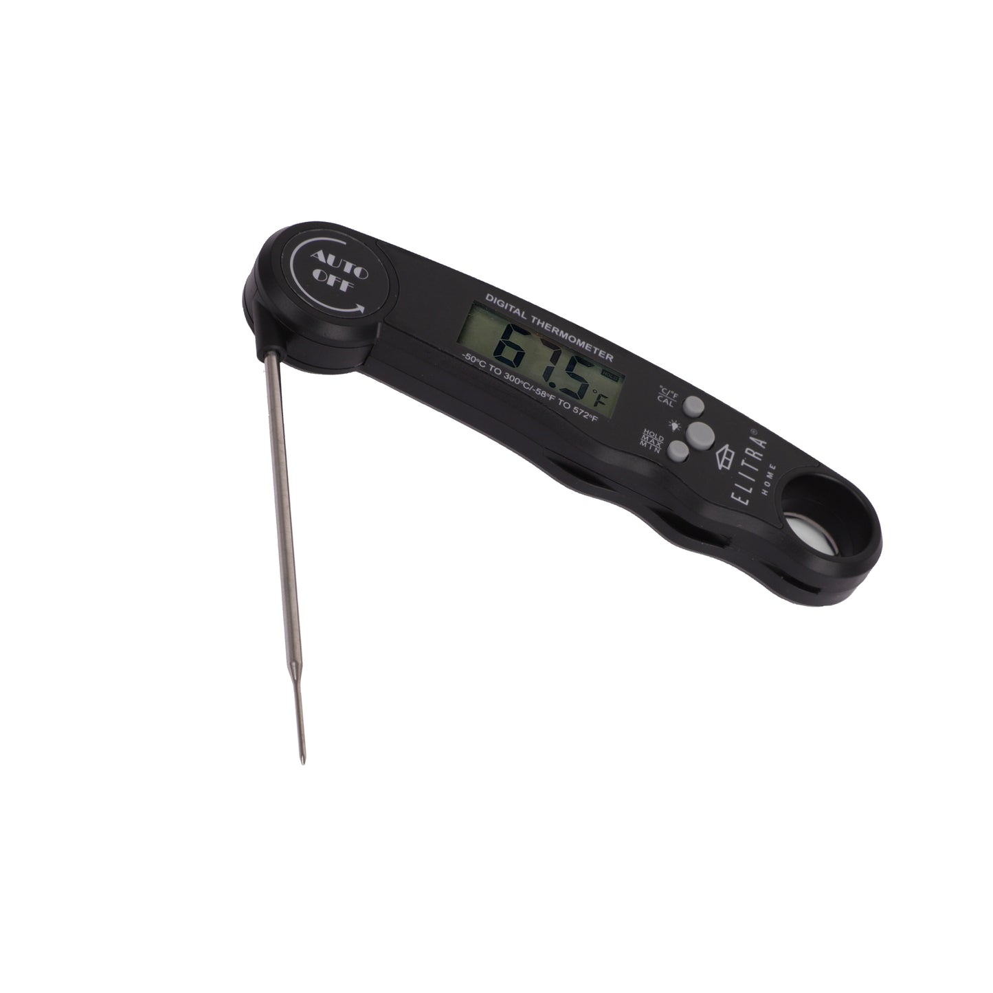 Elitra Home Instant Digital Meat Thermometer, Ultra Fast Precise Waterproof Food Thermometer, Black