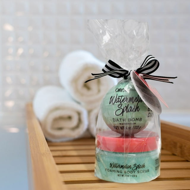 Onyx Bathhouse Watermelon Splash 2 Piece Bath Gift Set, Unisex