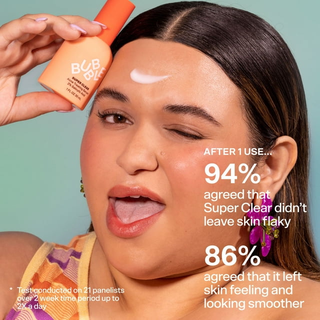 Bubble Skincare Super Clear Acne Treating Serum, All Skin Types, Acne Prone Skin, 1 fl oz / 30ml