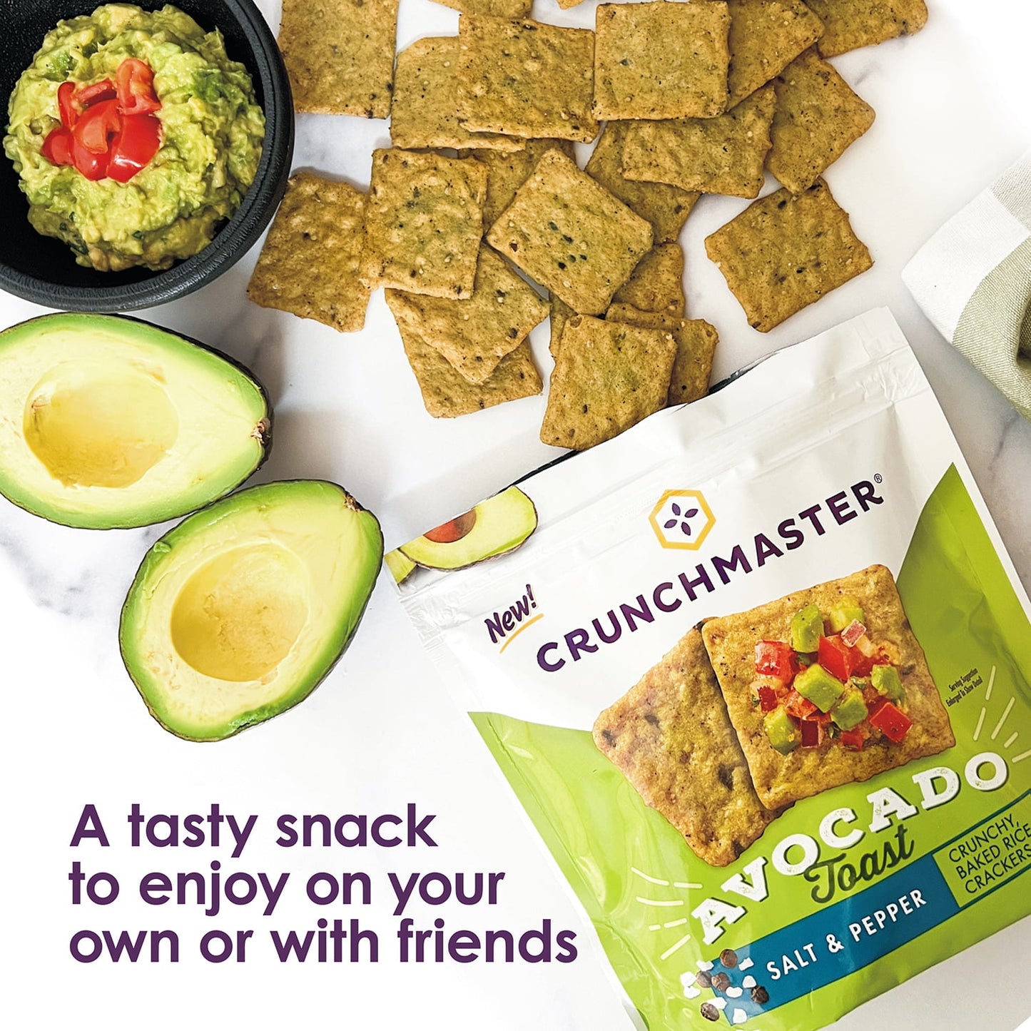 Crunchmaster Gluten-Free Avocado Toast Salt & Pepper Crackers, 3.54 oz.