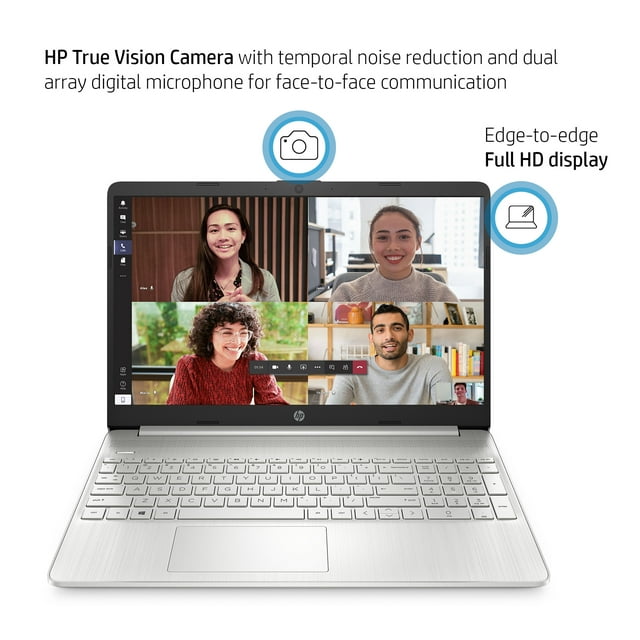 HP 15.6 inches FHD Laptop, Intel Core i5-1135G7, 8GB RAM, 256GB SSD, Silver, Windows 11 Home, 15-dy2795wm