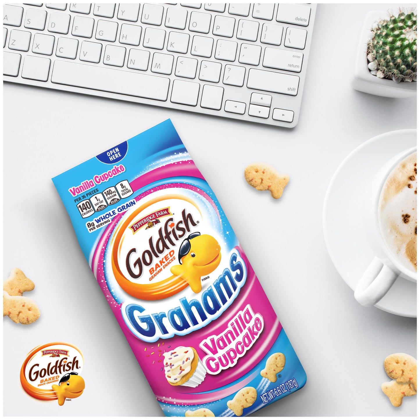 Goldfish Grahams Vanilla Cupcake Crackers, Snack Crackers, 6.6 oz bag