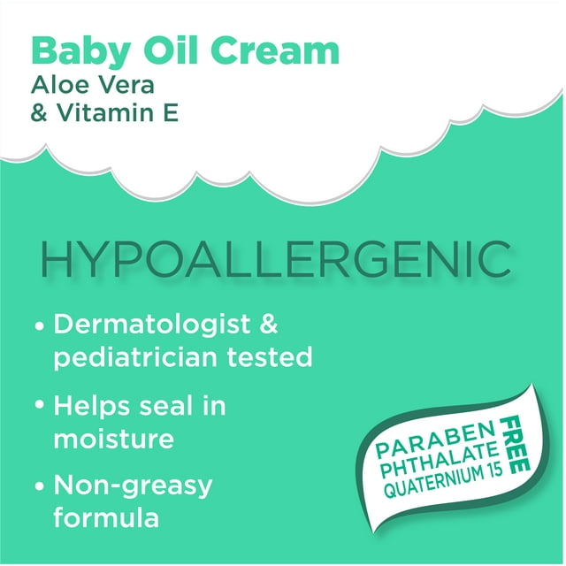 Equate Baby Hypoallergenic Baby Oil Cream, 8 fl oz