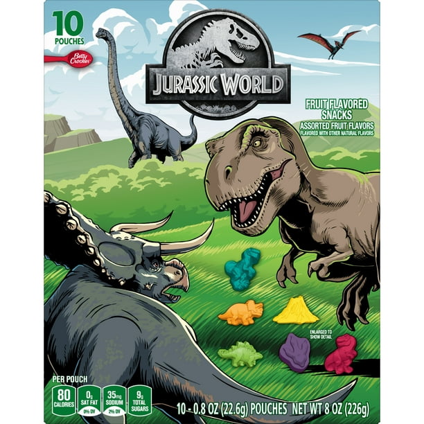 Jurassic World Fruit Flavored Snacks, Treat Pouches, 0.8 oz, 10 ct