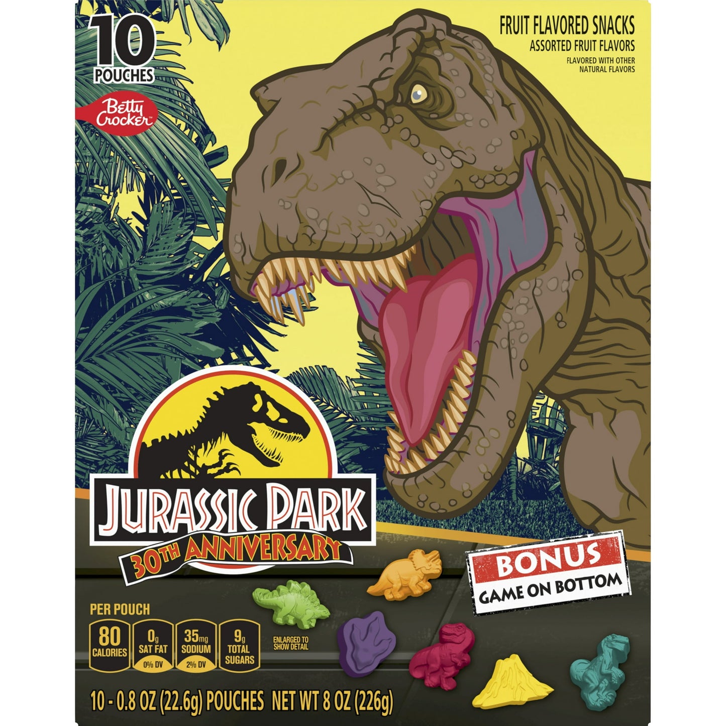 Jurassic World Fruit Flavored Snacks, Treat Pouches, 0.8 oz, 10 ct