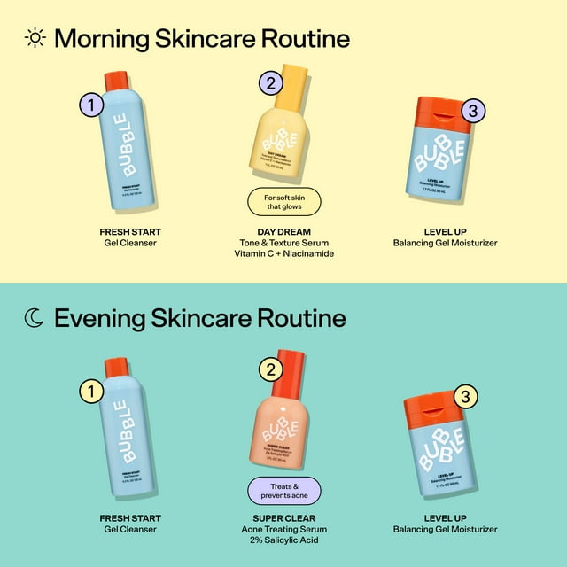 Bubble Skincare Super Clear Acne Treating Serum, All Skin Types, Acne Prone Skin, 1 fl oz / 30ml