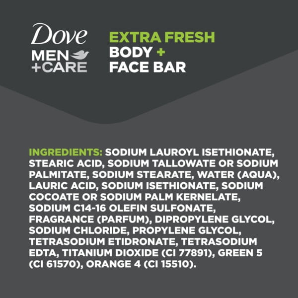 Dove Men+Care Body + Face Bar Invigorating Formula, Extra Fresh, 3.75 oz (2 Bars)