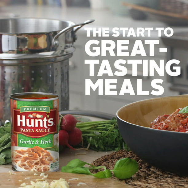 Hunt's Garlic & Herb Pasta Sauce, 100% Natural Tomato Sauce, 24 Oz Can