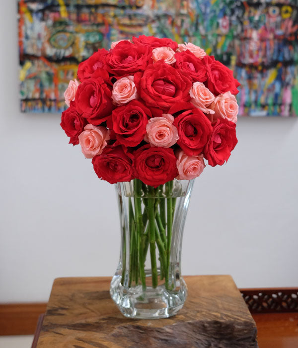 Berry Premium - Two Dozen Long Stem Pink and Red Roses