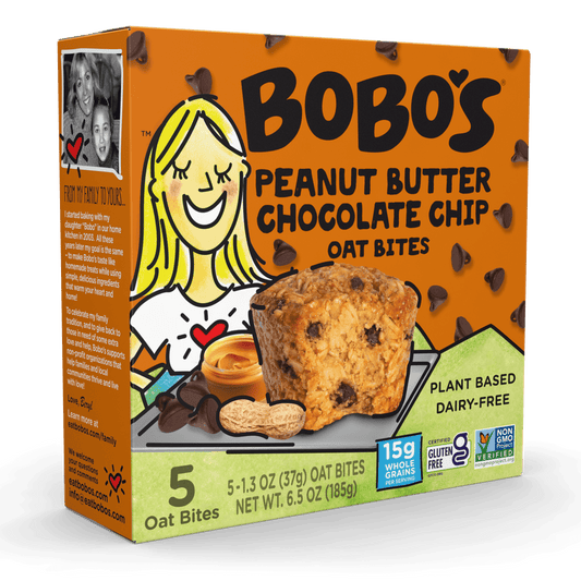 Bobo's Oat Bites, Peanut Butter Chocolate Chip, 5 Pack of 1.3 oz bars