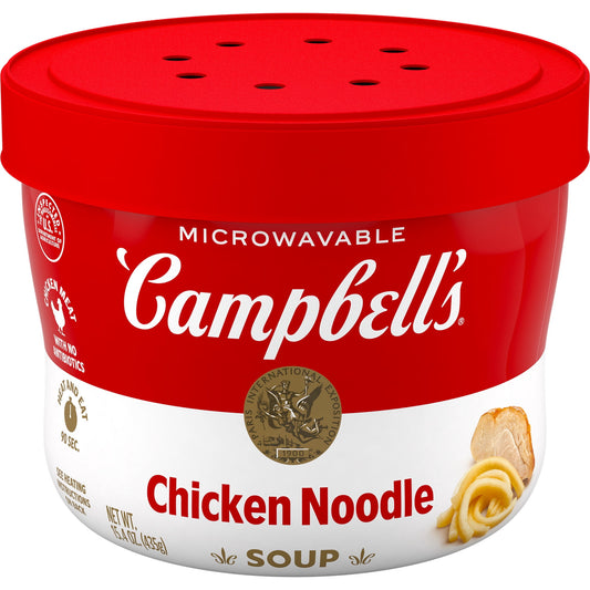 Campbell's Chicken Noodle Soup, 15.4 oz Microwavable Bowl